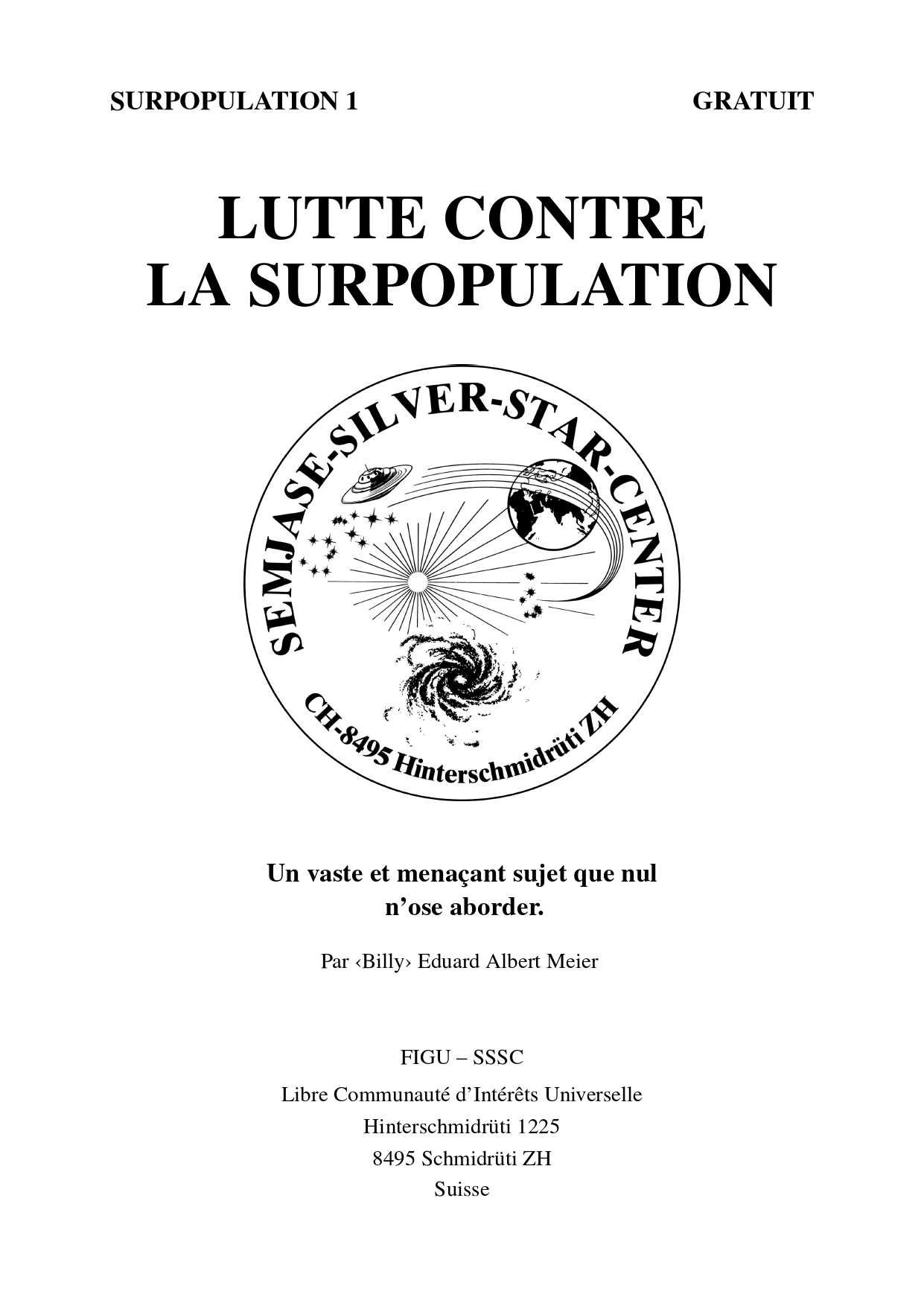 Brochure sur la surpopulation mondiale